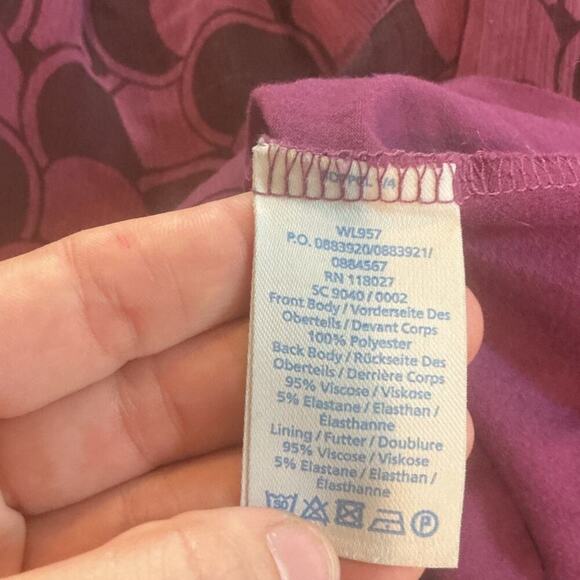 Boden Womens Top Size US 14 L XL Purple Sheer Overlay Shirt Business Casual Work - Picture 8 of 9